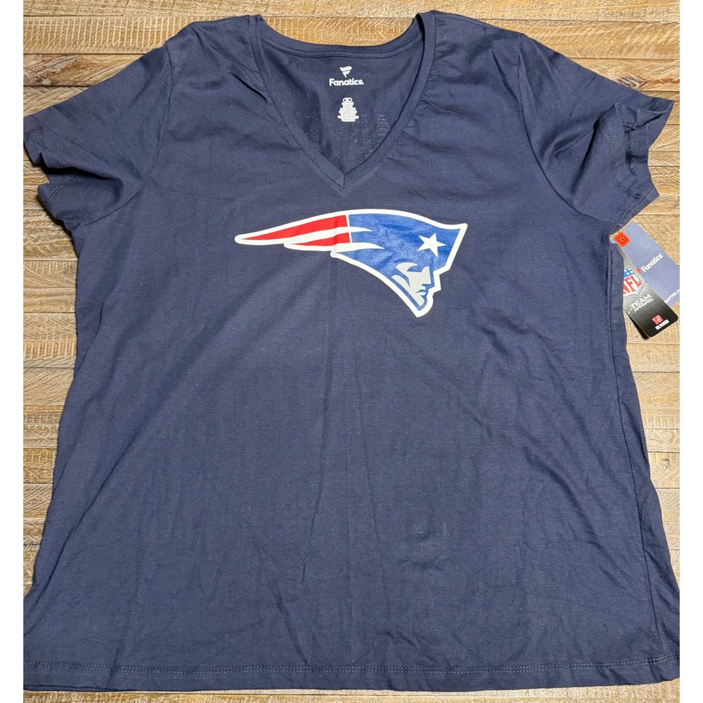 Fanatics Patriots Drake Maye Women 2X Navy NWT V-Neck Player Tee 10 NFL